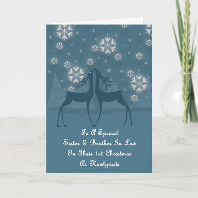 Cartes Pour Fêtes Annuelles Soeur & Frère En Droit Reinder Noël (Devant)