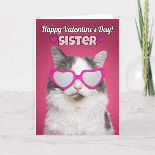 Cartes Pour Fêtes Annuelles Soeur Heureuse Sainte-Valentin Cute Cat