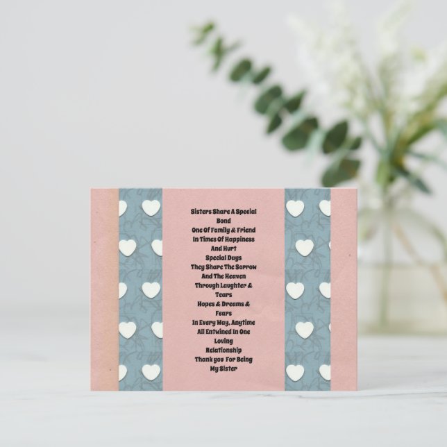 Cartes Pour Fêtes Annuelles Soeur Marshmallow Hearts (Debout devant)