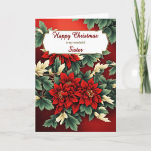 Cartes Pour Fêtes Annuelles Soeur Noël Poinsettias