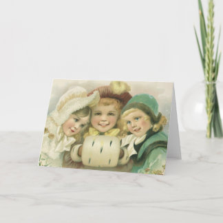 Cartes Pour Fêtes Annuelles Soeurs de Noël Vintage, Enfants Victoriens
