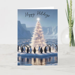 Cartes Pour Fêtes Annuelles Soirée de Noël des pingouins