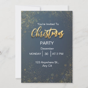 Cartes Pour Fêtes Annuelles Soirée de Noël Gold Elegant