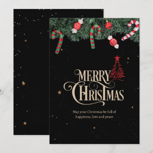 Cartes Pour Fêtes Annuelles Soirée de Noël Minimaliste Réveillon de Noël