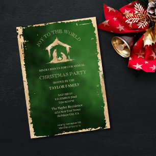 Cartes Pour Fêtes Annuelles Soirée de Noël moderne fête Nativité religieuse