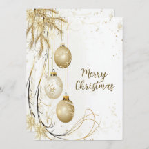 Soirée de Noël Ornement d'or Élégant