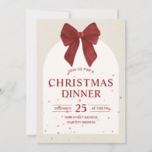 Cartes Pour Fêtes Annuelles Soirée de Noël rouge et rose