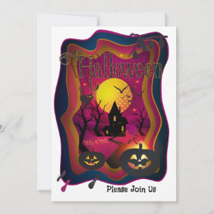 Cartes Pour Fêtes Annuelles Soirée d'Halloween "Friandise ou Farce" Magique