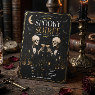 Cartes Pour Fêtes Annuelles Soirée Effrayante Dîner de Luxe de Halloween