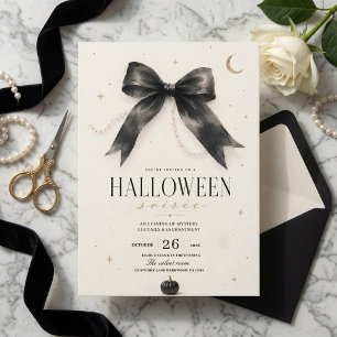 Cartes Pour Fêtes Annuelles Soirée élégante d'Halloween Luxe Noir