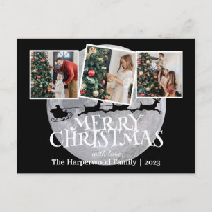 Cartes Pour Fêtes Annuelles Soirée élégante Joie de Noël Famille Photo Collage