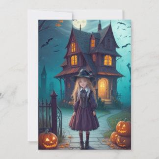 Cartes Pour Fêtes Annuelles Soirée Enchantée au Manoir Hanté