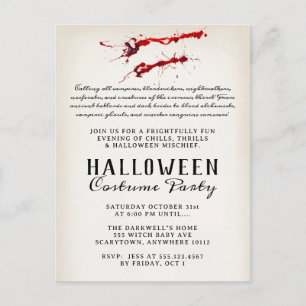 Cartes Pour Fêtes Annuelles Soirée Halloween au sang de vampire