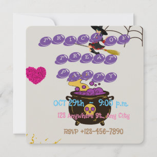 Cartes Pour Fêtes Annuelles Soirée Halloween "des friandises ou un mauvais tou
