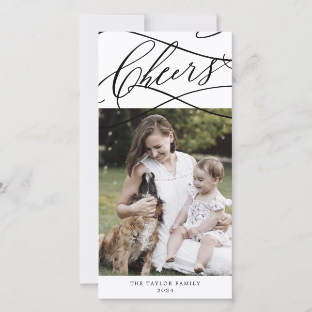 Cartes Pour Fêtes Annuelles Soirée romantique Nouvel An Photo Année en revue (Devant)