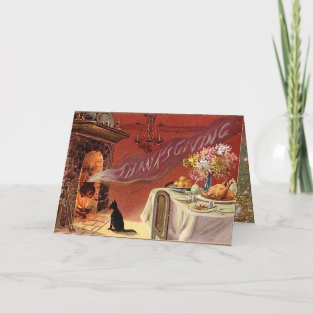 Cartes Pour Fêtes Annuelles Soirée Thanksgiving (Devant)