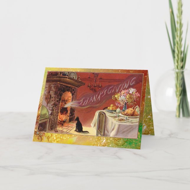 Cartes Pour Fêtes Annuelles Soirée Thanksgiving (Devant)