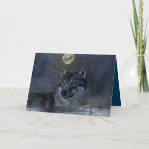 Cartes Pour Fêtes Annuelles Soirée Wolf Spirit Moon
