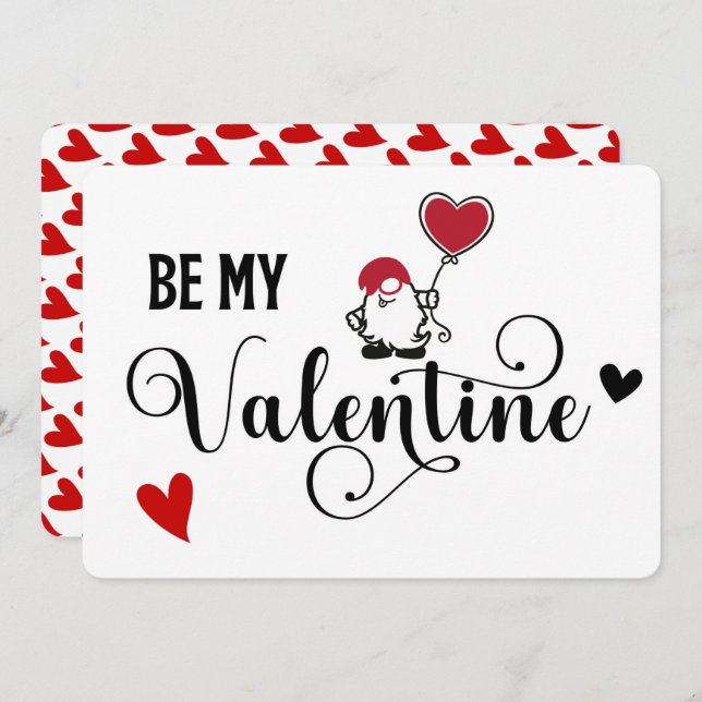 Cartes Pour Fêtes Annuelles Sois ma Saint Valentin Gnome (Devant / Derrière)
