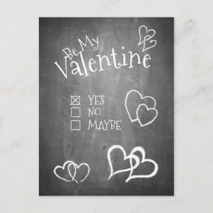Cartes Pour Fêtes Annuelles Sois ma Saint-Valentin sur un tableau noir