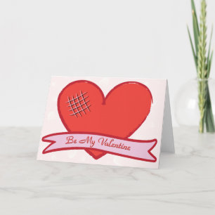 Cartes Pour Fêtes Annuelles Sois ma valentine avec le coeur rouge