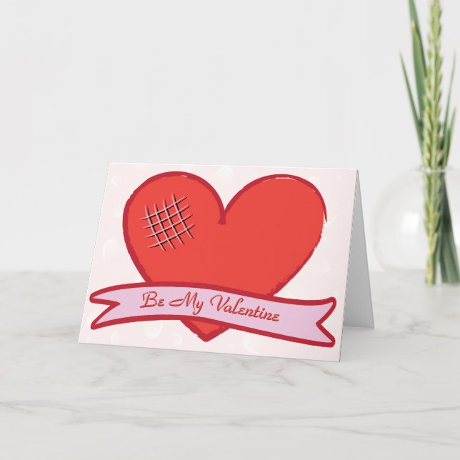 Cartes Pour Fêtes Annuelles Sois ma valentine avec le coeur rouge (Devant)