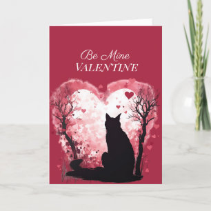 Cartes Pour Fêtes Annuelles Sois Mienne Saint-Valentin Coeurs Rouges Chat Noir