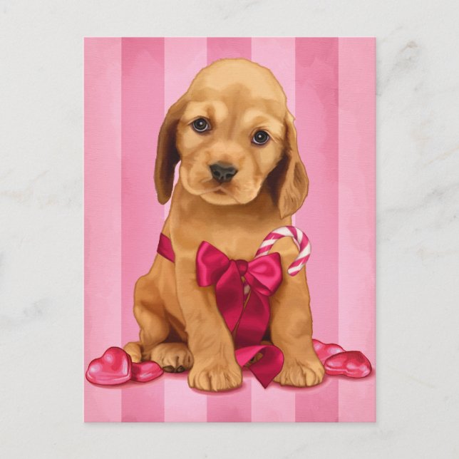 Cartes Pour Fêtes Annuelles Sois Mon Cocker Spaniel Valentine (Devant)