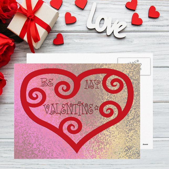 Cartes Pour Fêtes Annuelles Sois mon coeur de Saint-Valentin (Be My Valentine Heart Holiday Postcard)