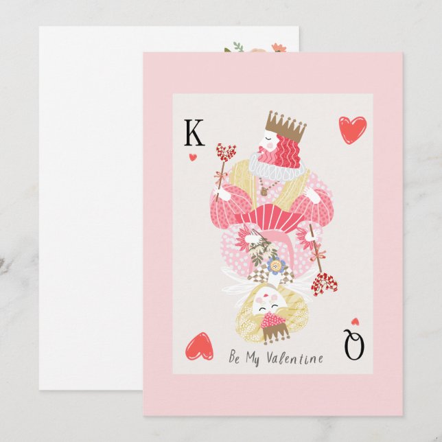 Cartes Pour Fêtes Annuelles Sois mon roi et ma reine de la Saint-Valentin  (Devant / Derrière)