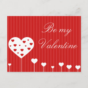 Cartes Pour Fêtes Annuelles Sois mon Valentin Jolies coeurs rouges et blancs p