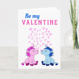 Cartes Pour Fêtes Annuelles Sois mon Valentin Licornes Mignonnes Saint-Valenti