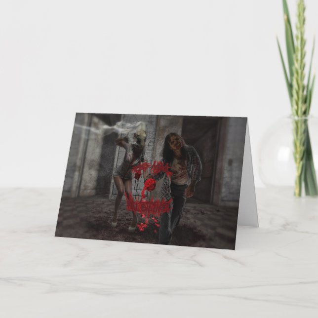 Cartes Pour Fêtes Annuelles Sois mon Valentine Zombie Couple (Devant)