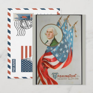 Cartes Pour Fêtes Annuelles Soldat patriotique tenant le drapeau américain Car