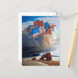 Cartes Pour Fêtes Annuelles Soldats du sol par Newell Convers Wyeth