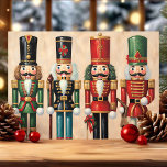 Cartes Pour Fêtes Annuelles Soldats Vintages classiques Noisettes Noël<br><div class="desc">Cette charmante carte de Noël met en vedette quatre petits soldats classiques en uniforme traditionnel, parfait pour ajouter une touche de nostalgie à vos salutations de vacances. Le design détaillé met en valeur l'aspect emblématique des noix de cou, évoquant une atmosphère festive et intemporelle. Idéal pour envoyer des voeux de...</div>