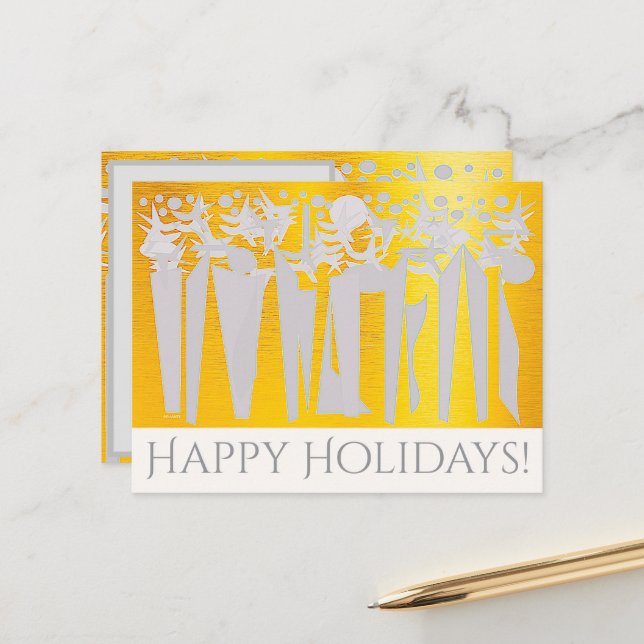 CARTES POUR FÊTES ANNUELLES SOLEIL ! ENSOLEILLEMENT! VACANCES À CENTRAL PARK ! (Devant/Arrière en situation)