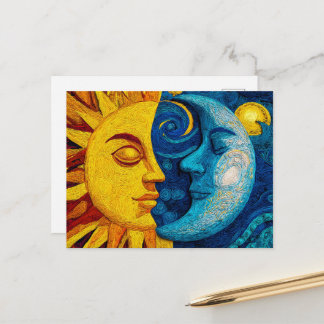 Cartes Pour Fêtes Annuelles Soleil Et Lune - Conception 1