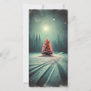 Cartes Pour Fêtes Annuelles Solely Bright Christmas Tree Dark Winter Night