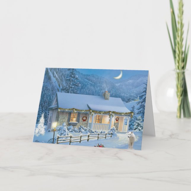 Cartes Pour Fêtes Annuelles Solitude de Noël (Devant)