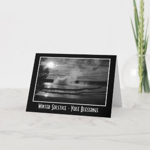 Cartes Pour Fêtes Annuelles Solstice d'hiver Yule avec vagues éclaboussant l'e