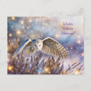 Cartes Pour Fêtes Annuelles Solstice d'hiver Yule Chouette magique Enchantée