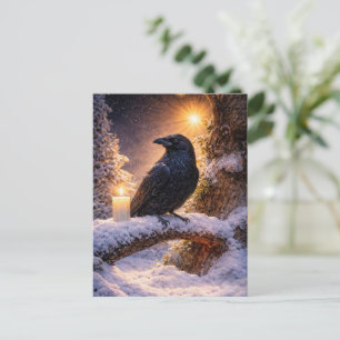 Cartes Pour Fêtes Annuelles Solstice d'hiver Yule Corbeau et Neige