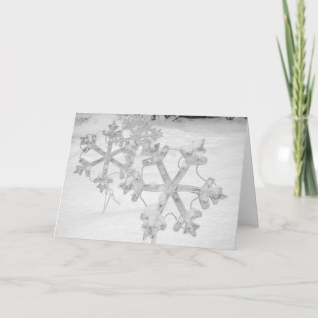 Cartes Pour Fêtes Annuelles Solstice & Nouvel An : Snowy Snowflakes (Devant)