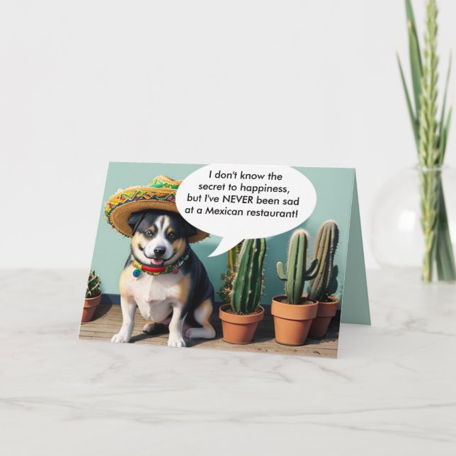 Cartes Pour Fêtes Annuelles sombrero perro mème (Devant)