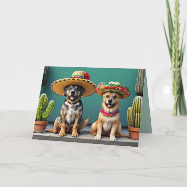 Cartes Pour Fêtes Annuelles sombreros perros (Devant)
