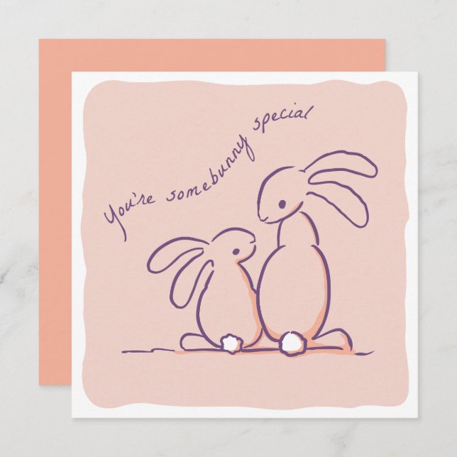Cartes Pour Fêtes Annuelles Somebunny Special - rabbit Valentine (Devant / Derrière)