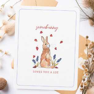Cartes Pour Fêtes Annuelles Somebunny vous aime Aquarelle Saint-Valentin