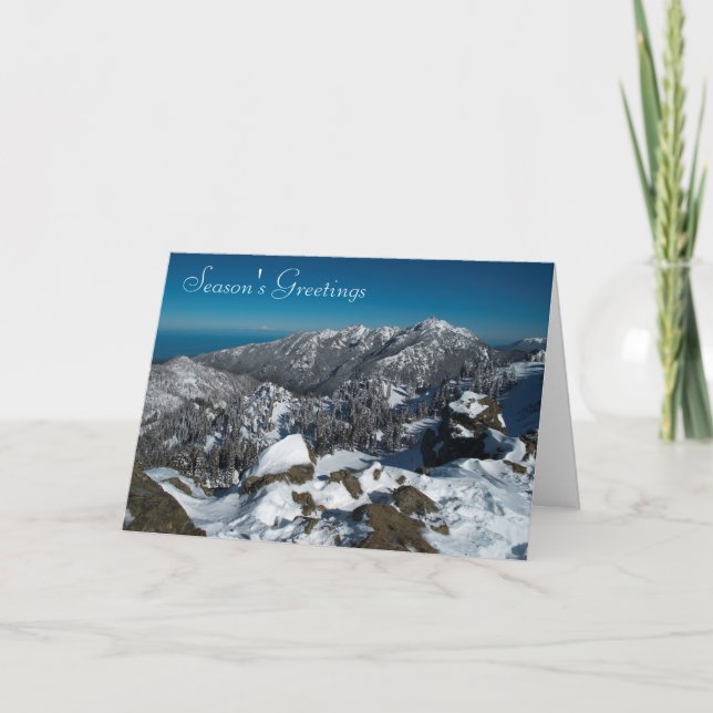Cartes Pour Fêtes Annuelles Sommet montagneux hivernal (Devant)