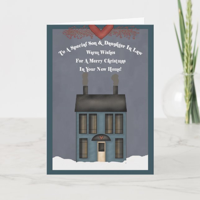 Cartes Pour Fêtes Annuelles Son & Duaghter In Law, 1er Noël à New Home (Devant)